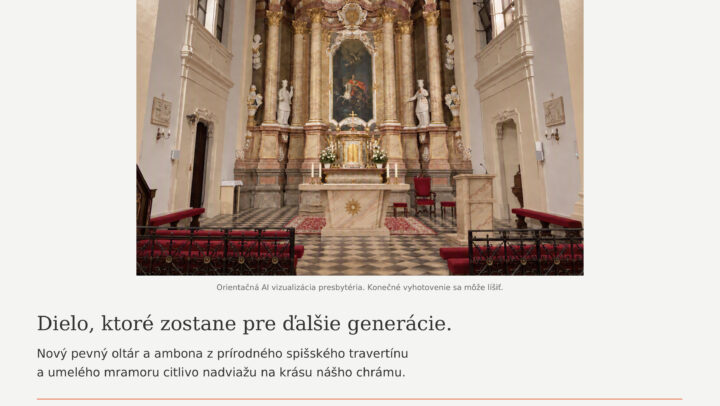 Nový oltár v Piaristickom kostole v Nitre